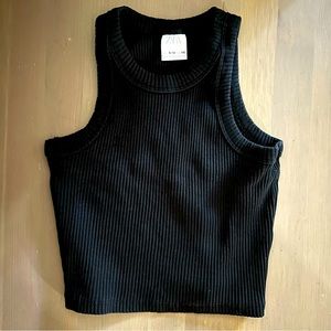 Zara Kids Black Crop Length Ribbed High Neck Tank size 11-12, Like New